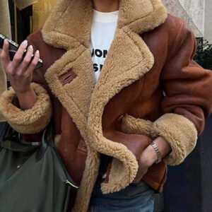 Women's Lamb Wool Jacket Cozy & Stylish Loose-Fit Faux Fur Coat