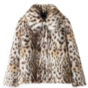 Women's Faux Fur Coat  Elegant Socialite-Style Jacket with Luxe Fur Effect