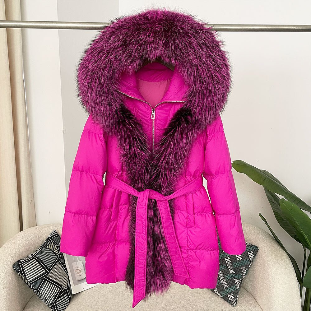 Featured image for 'Hooded down jacket women's fox fur collar'